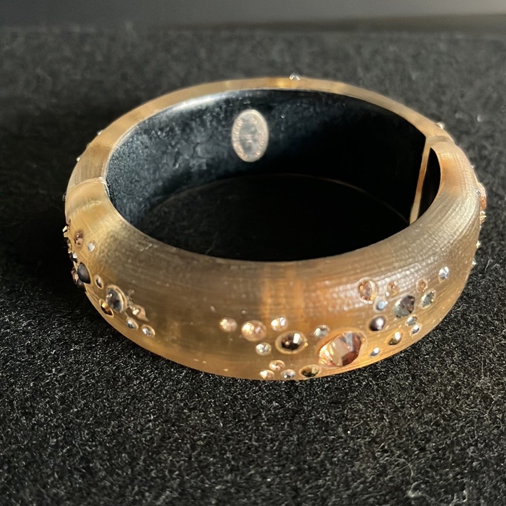 Alexis Bittar Lucite Crystal Hinged Bangle Bracelet * - Picture 13 of 15